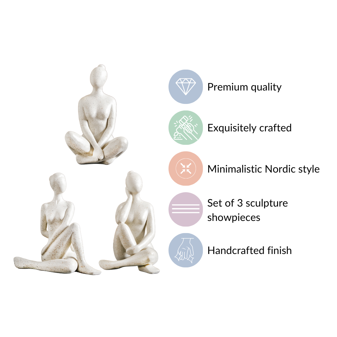 Yoga Woman Statues Set Of 3