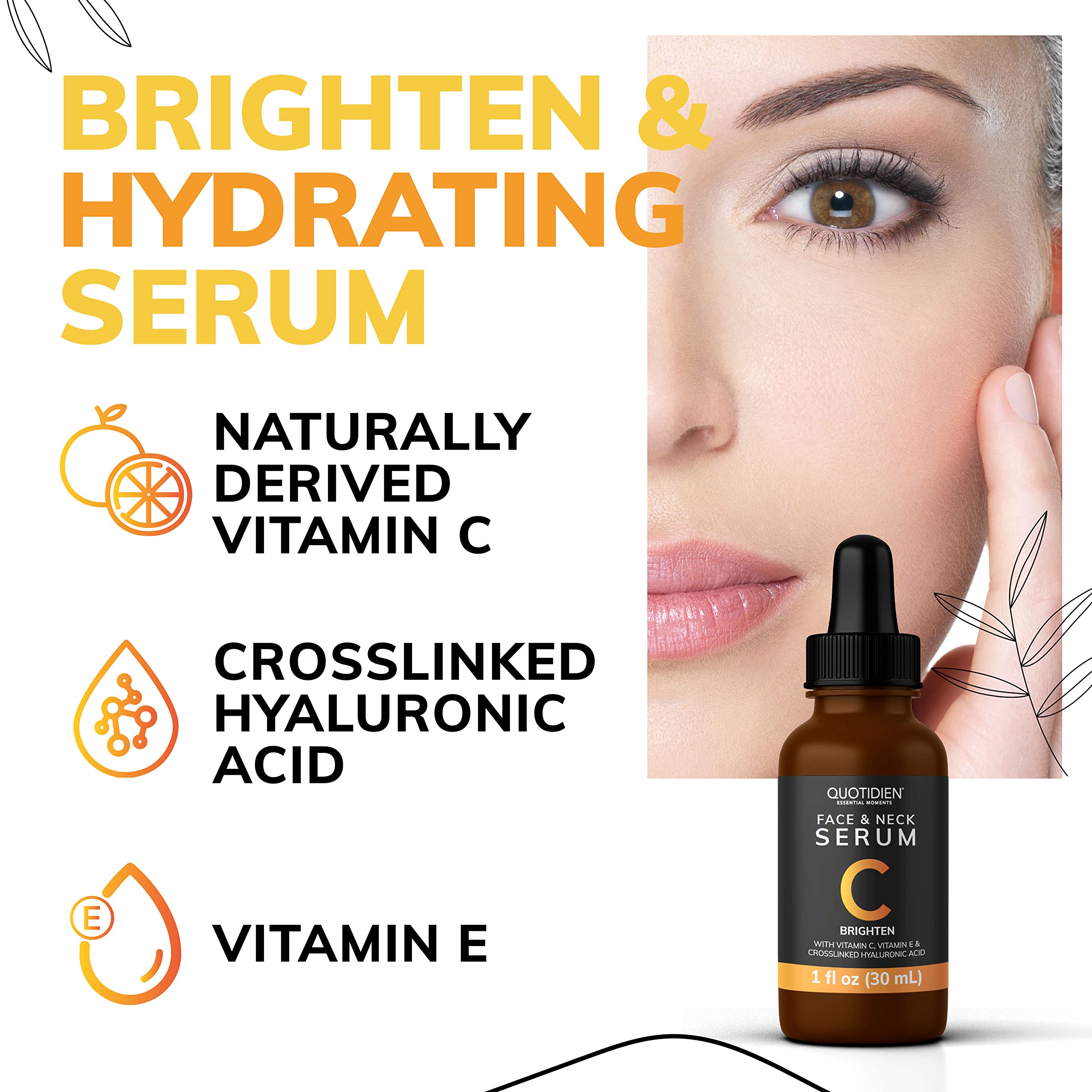 Serum Vitamina C + Acido Hialuronico Skin Care Suero Facial Quotidien 30ml