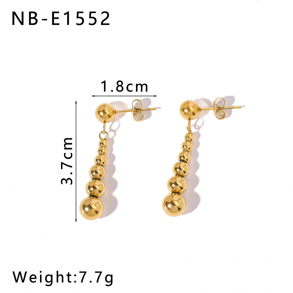 Simple Stainless Steel 18K Gold Plated Water Drop Earrings For Women Retro Personality Long