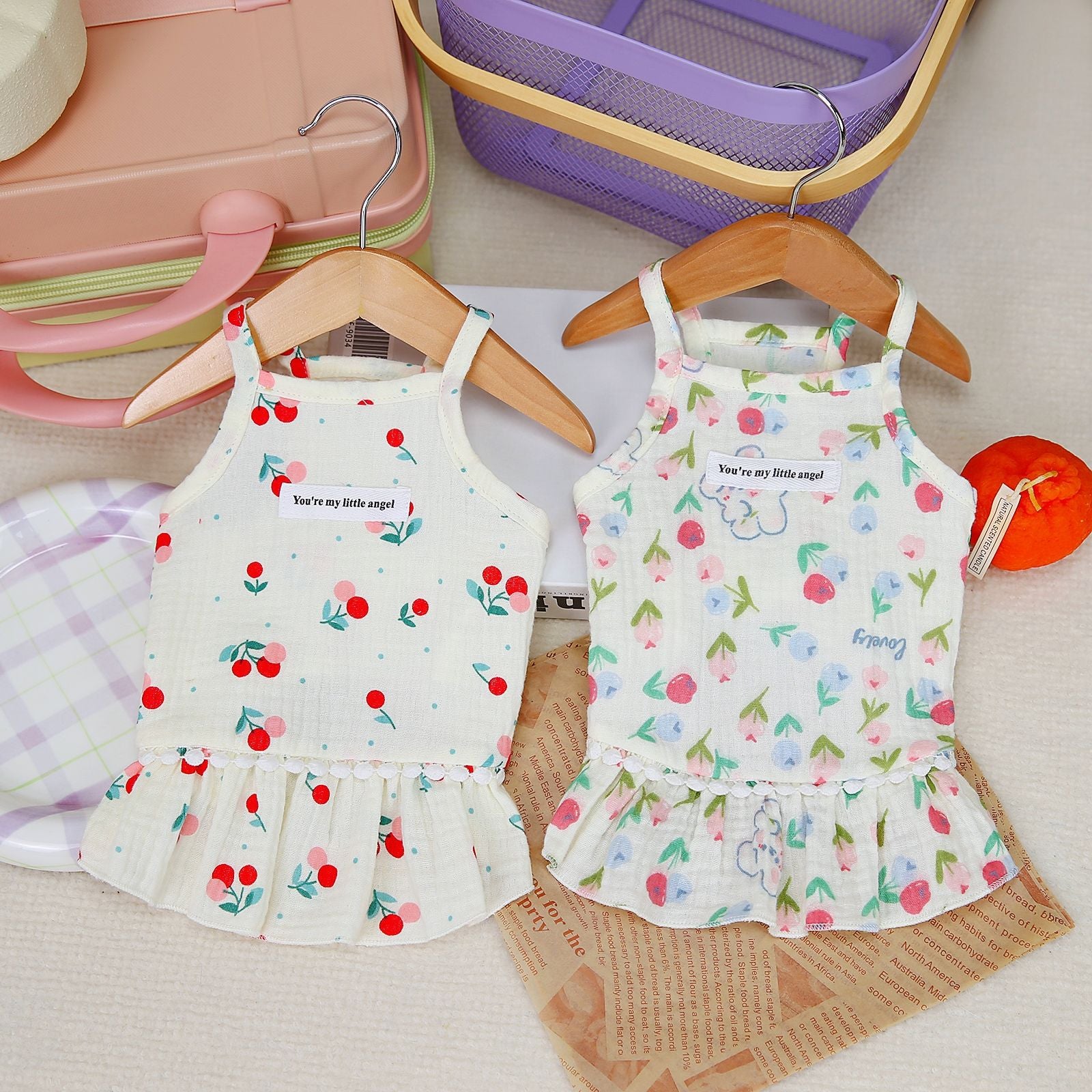 Cherry Rabbit Printed Breathable Dog Cat Dress