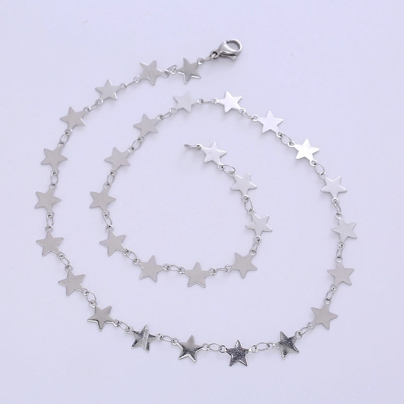 Minimalist Star 304 Stainless Steel 18K Gold Plated Plating Chain Choker