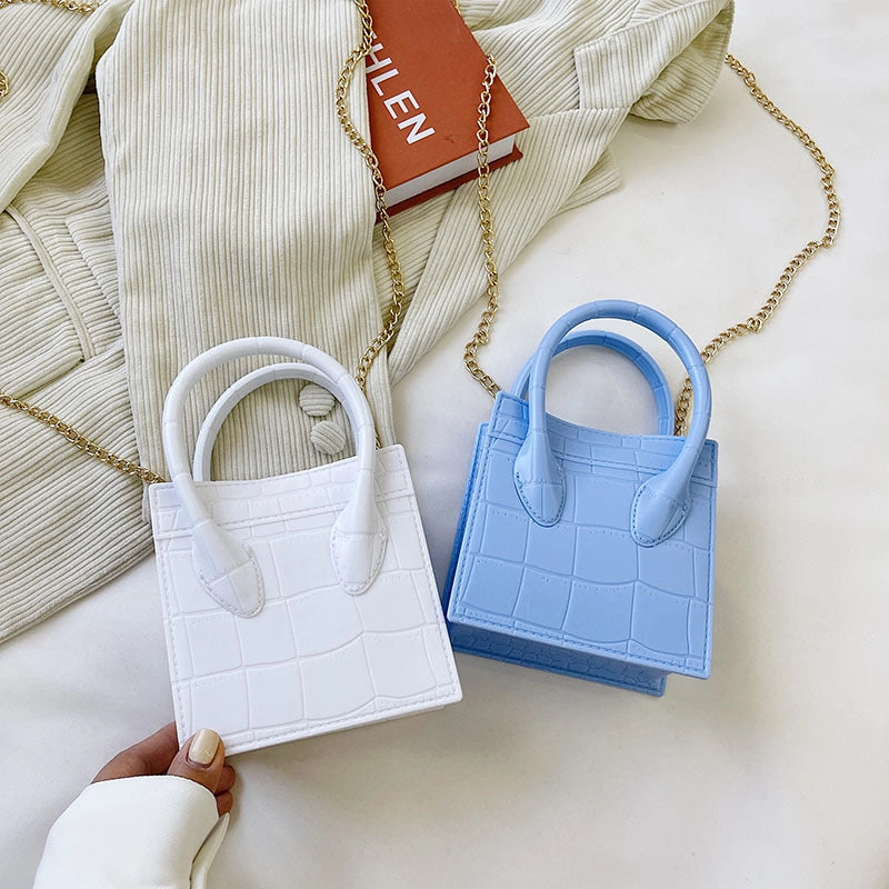 Women's Small All Seasons Pvc Solid Color Fashion Square Magnetic Buckle Handbag