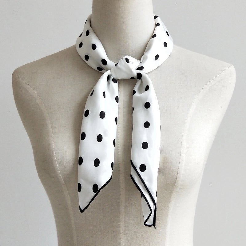 70 New Polka Dot Small Square Scarf Women's Spring And Autumn Summer Professional  Fashionable Scarf Decorative Scarf