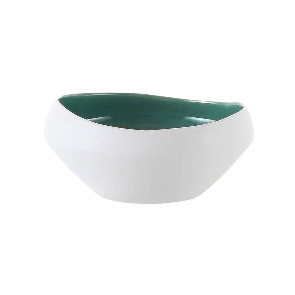 Glaze Ceramic Bowl Medium - White Blue