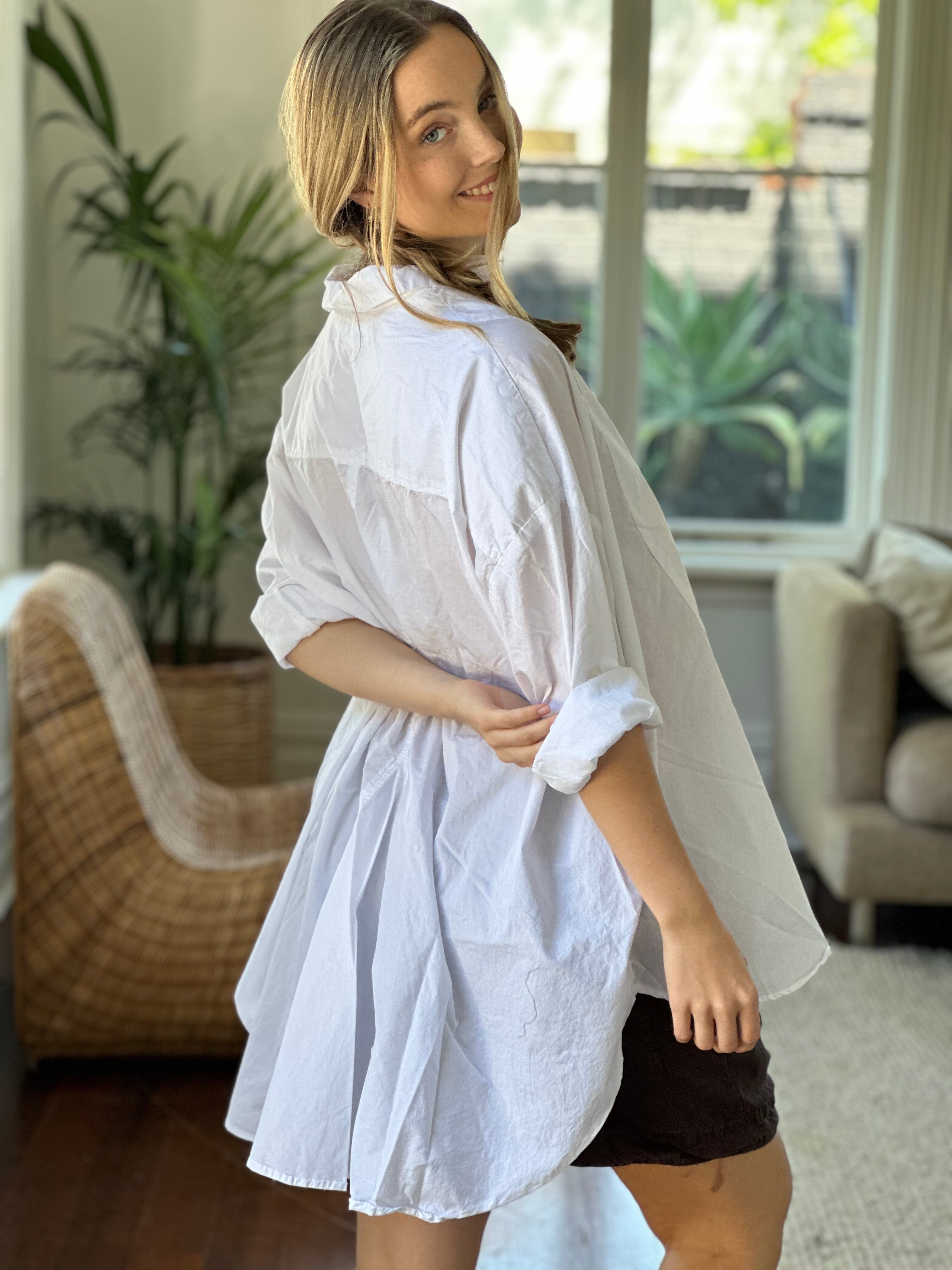 megan shirt - white cotton