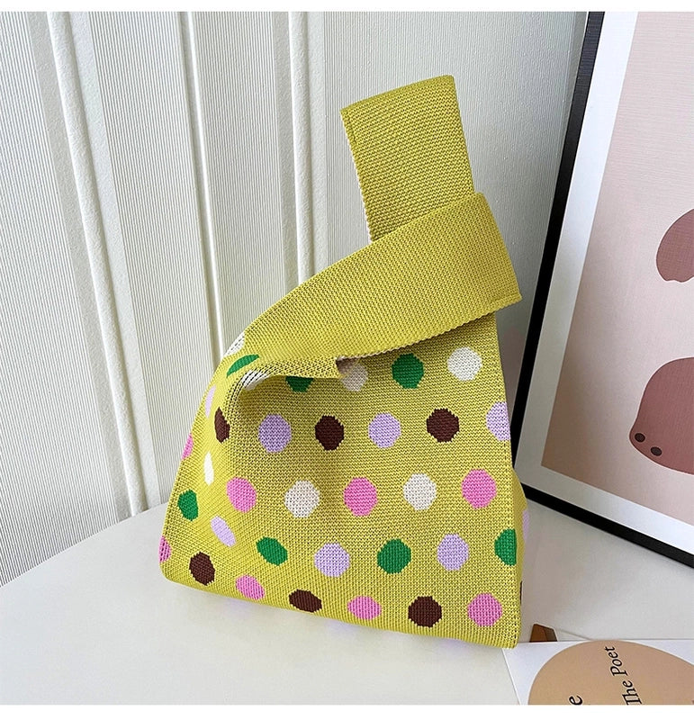 Women's Medium Polyester Polka Dots Vintage Style Square Open Handbag