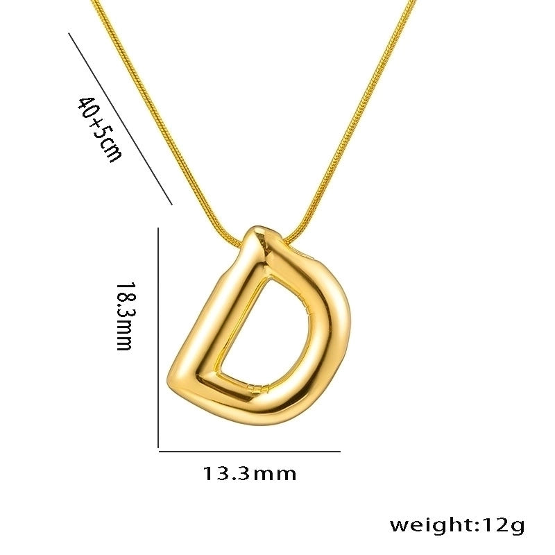 Titanium Steel Minimalist Letter Plating Pendant Necklace