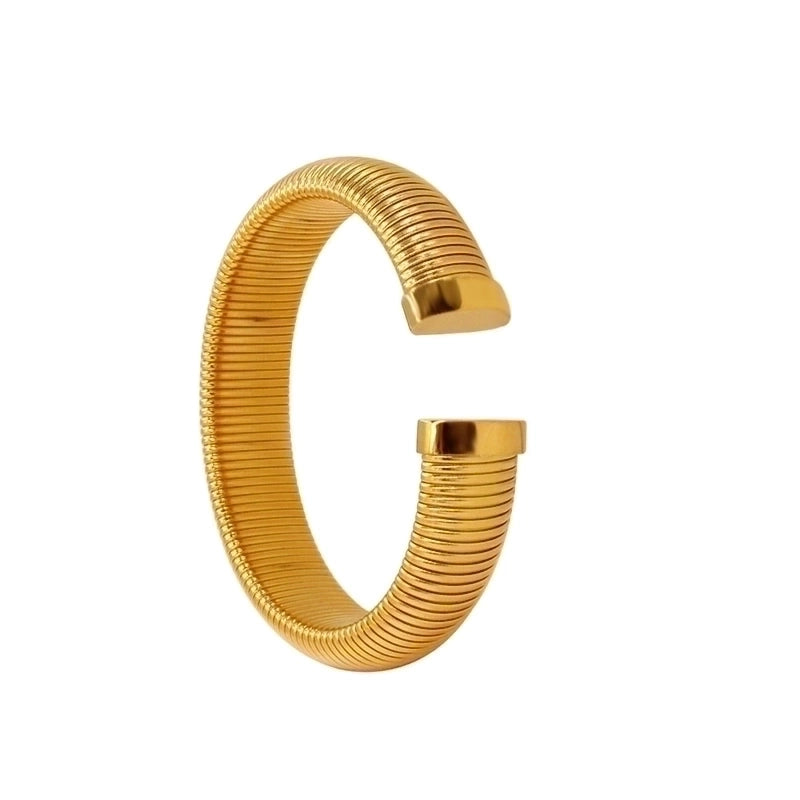 Minimalist Classic Style Solid Color 304 Stainless Steel 18K Gold Plated Bangle In Bulk