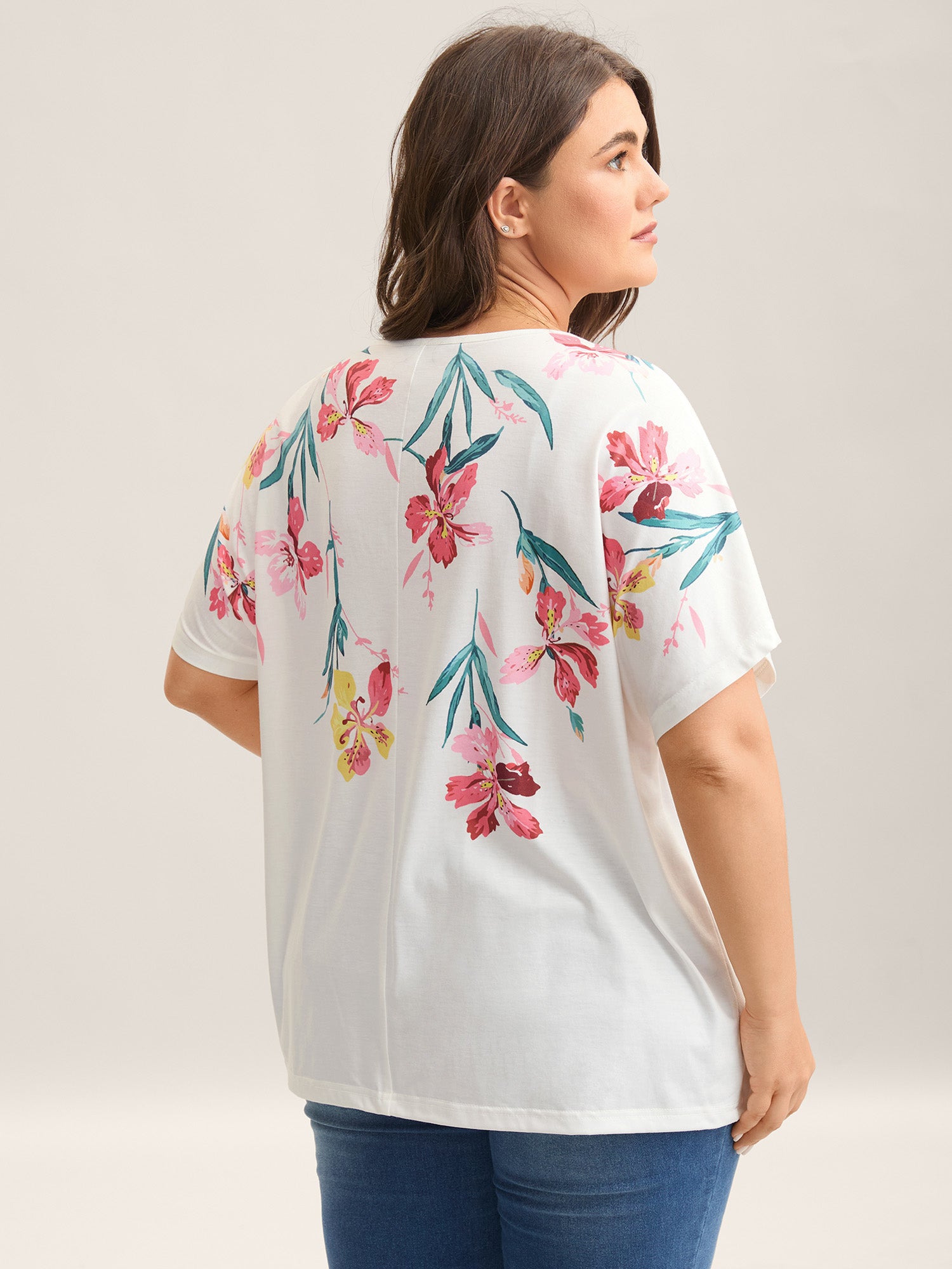 Floral Print Round Neck T-Shirt