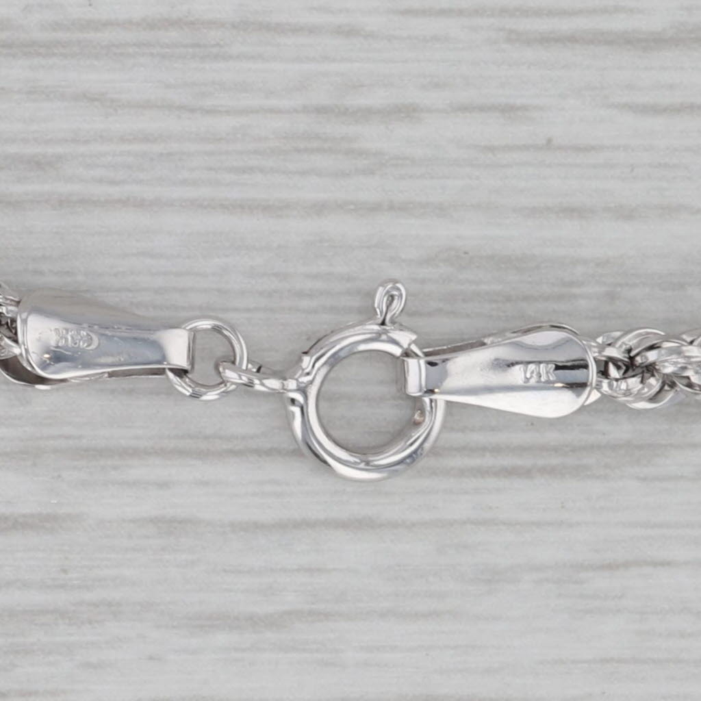 Rope Chain Necklace 14k White Gold 18 2.9mm