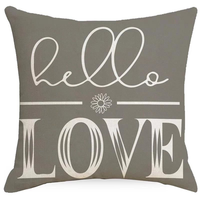 Minimalist Classic Style Commute Color Block Linen Pillow Cases