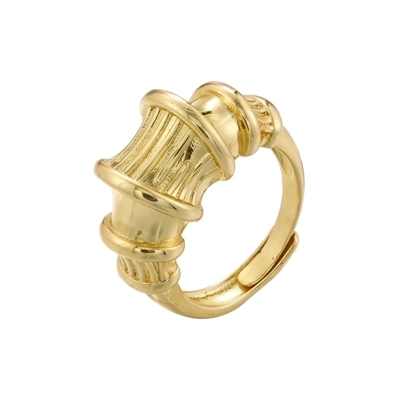 Casual Vintage Style Minimalist Irregular Water Droplets Copper 18k Gold Plated Open Rings In Bulk