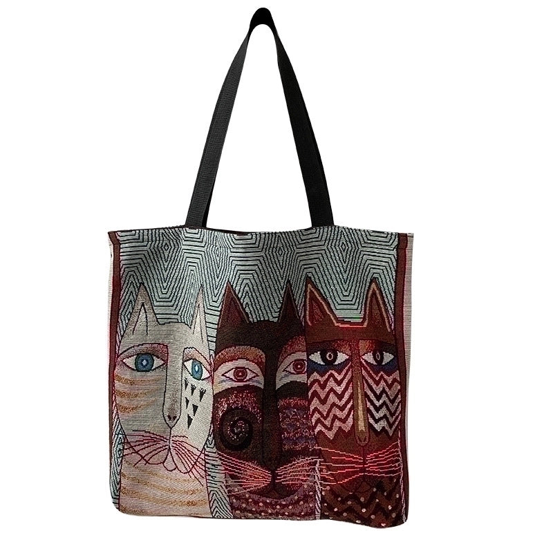 Women's Classic Style Cartoon Canvas Shopping Bags