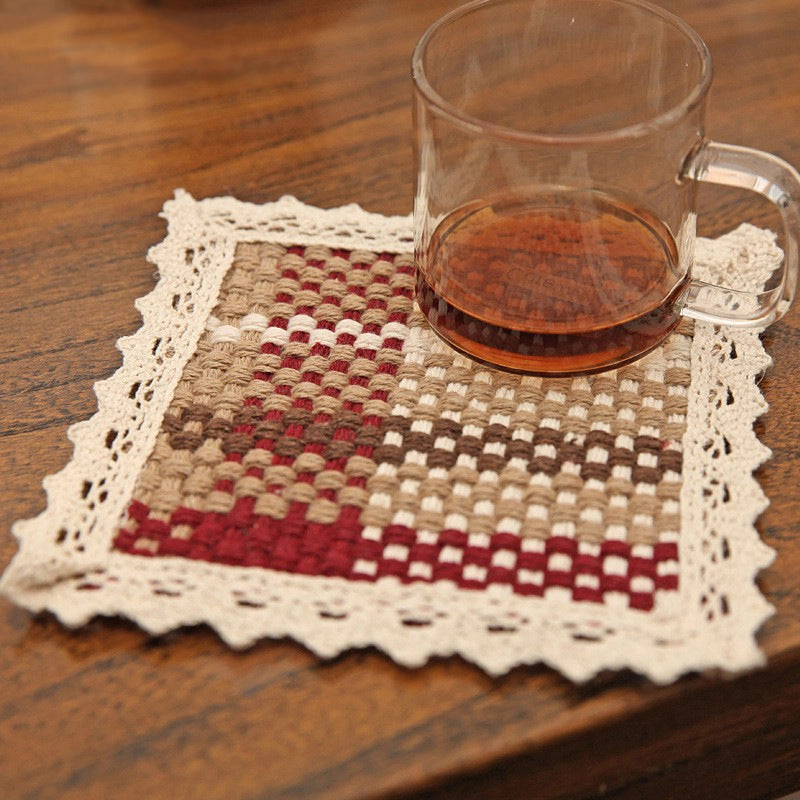 Pastoral Lattice Pure Cotton Tablecloths Artificial Decorations