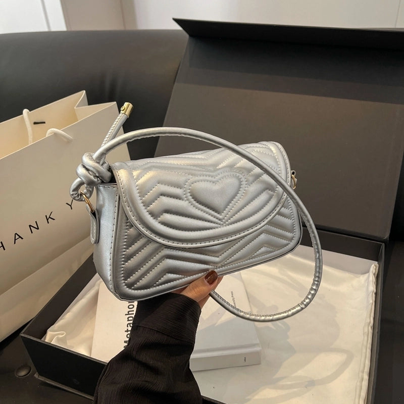 Women's Pu Leather Solid Color Elegant Square Magnetic Buckle Shoulder Bag