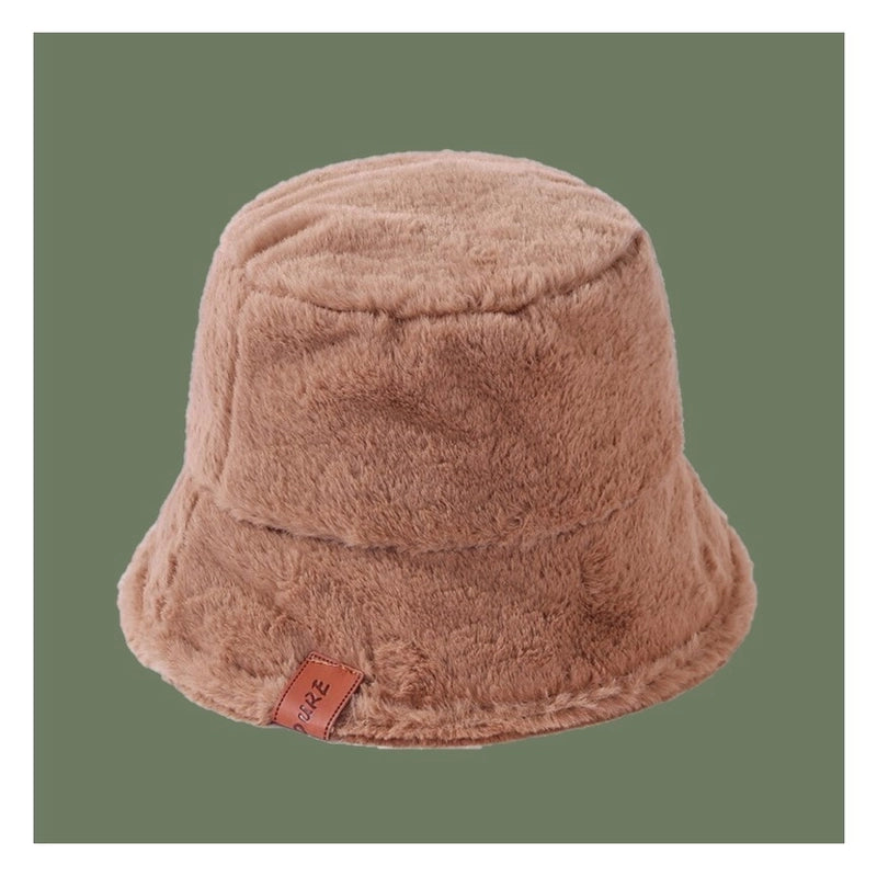 Leopard Print Vintage Fisherman Hat Autumn And Winter Thickened Warm Plush Hat Women's Korean-style Trendy Zebra Pattern Basin Hat Trendy