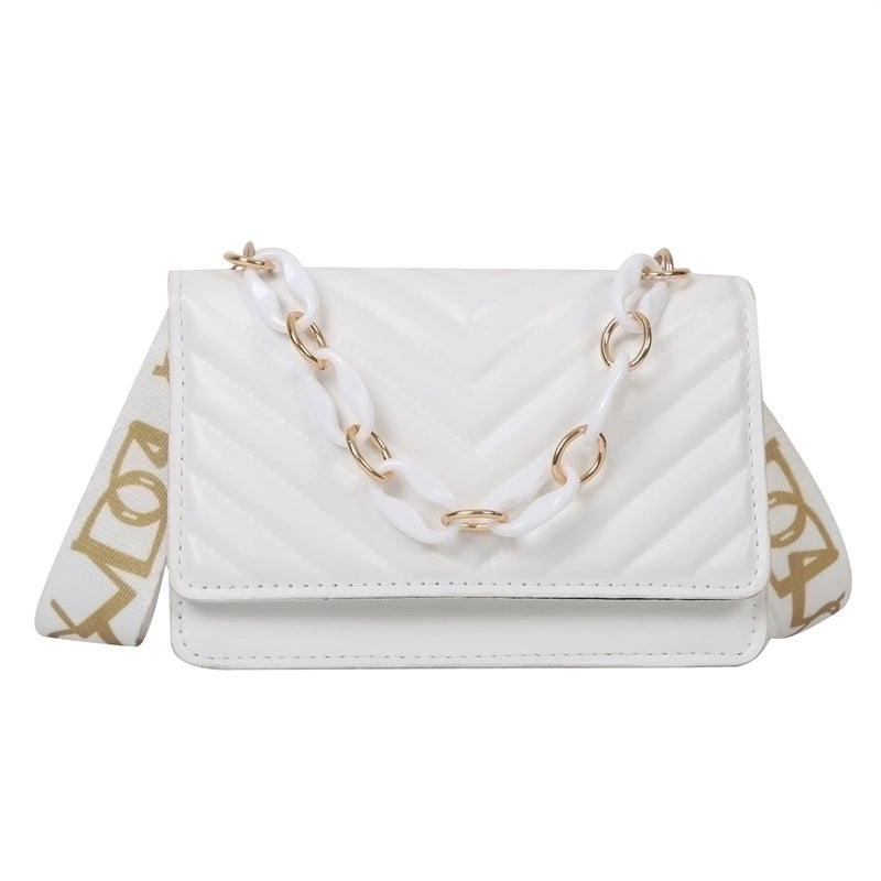Women's Small Pu Leather Solid Color Streetwear Square Lock Clasp Crossbody Bag