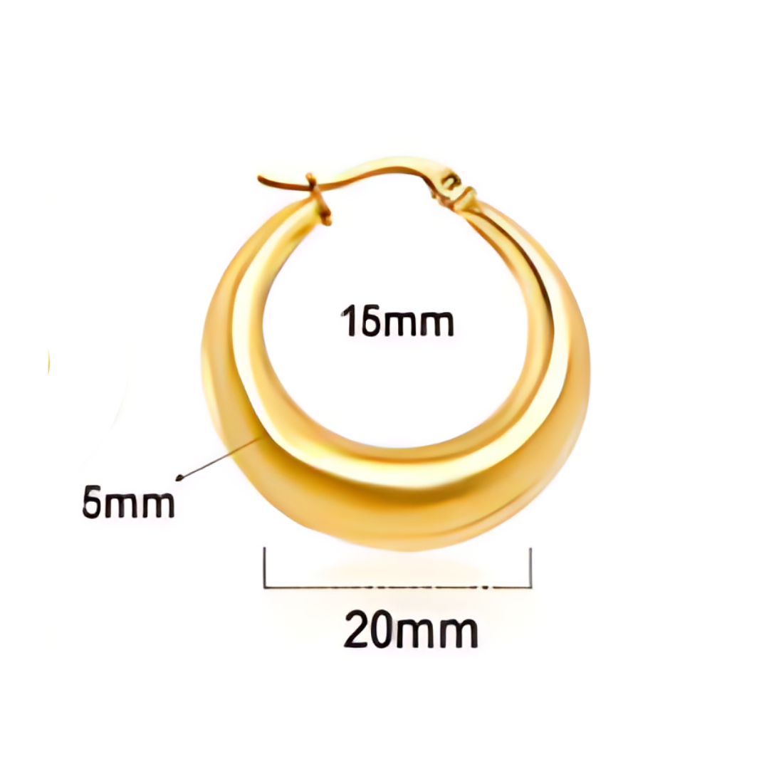 14mm Chunky clasped hoops - Gold