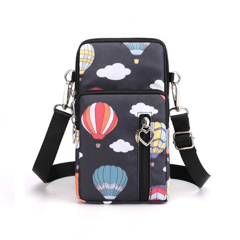 Women'S Nylon Solid Color Fashion Zipper Phone Wallet