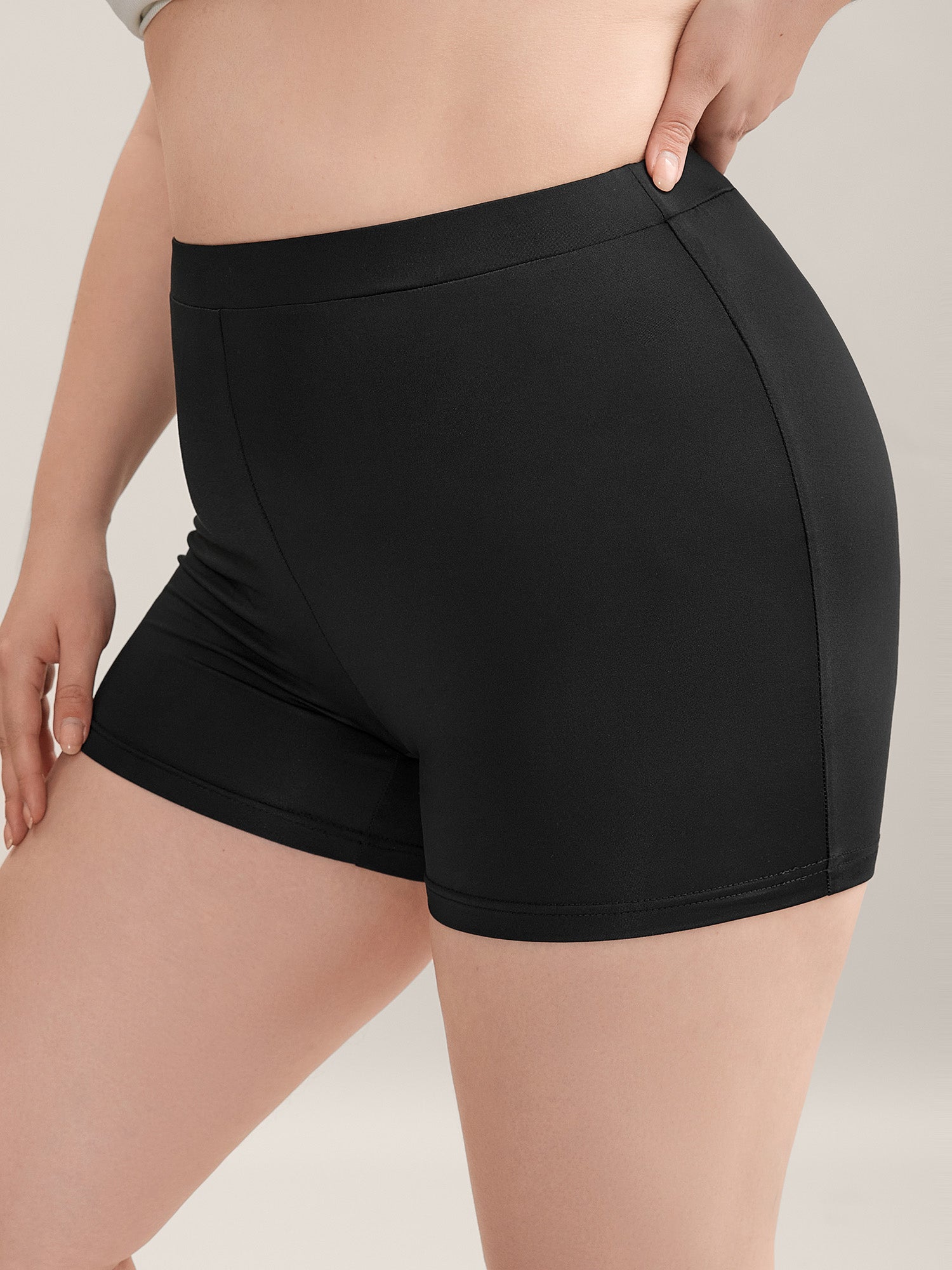 Stretchy Mid Waist Tight-Fit Shorts