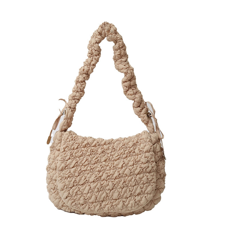 Women's Nylon Solid Color Streetwear Square Flip Cover Underarm Bag