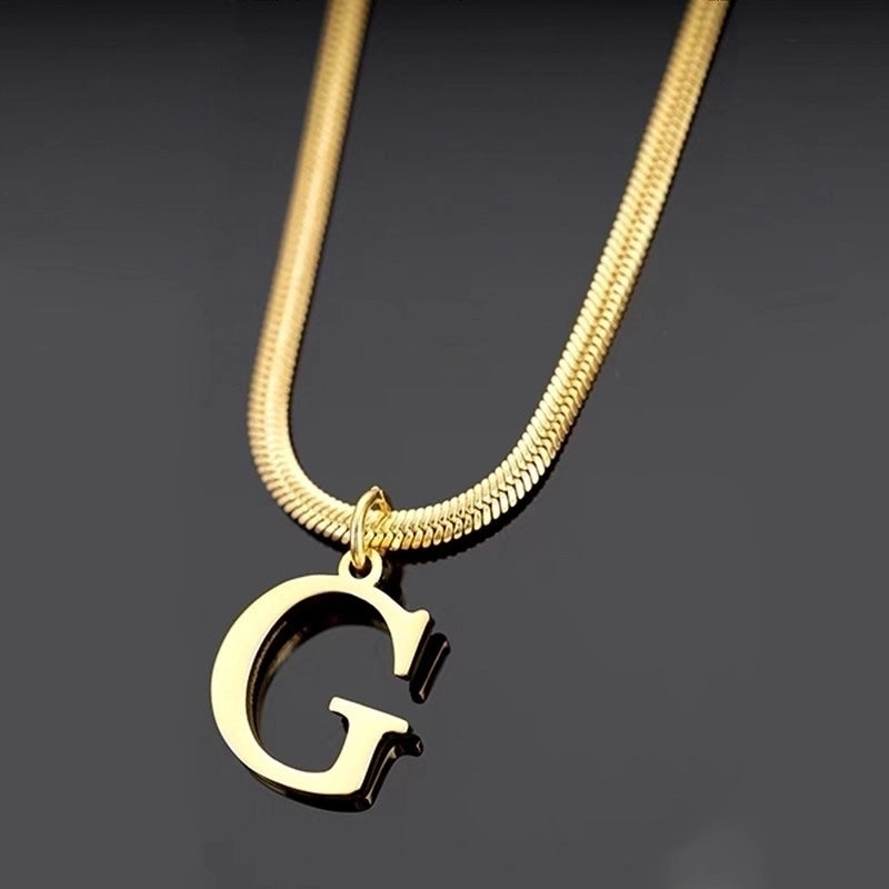 Minimalist Letter Titanium Steel Plating Necklace 1 Piece