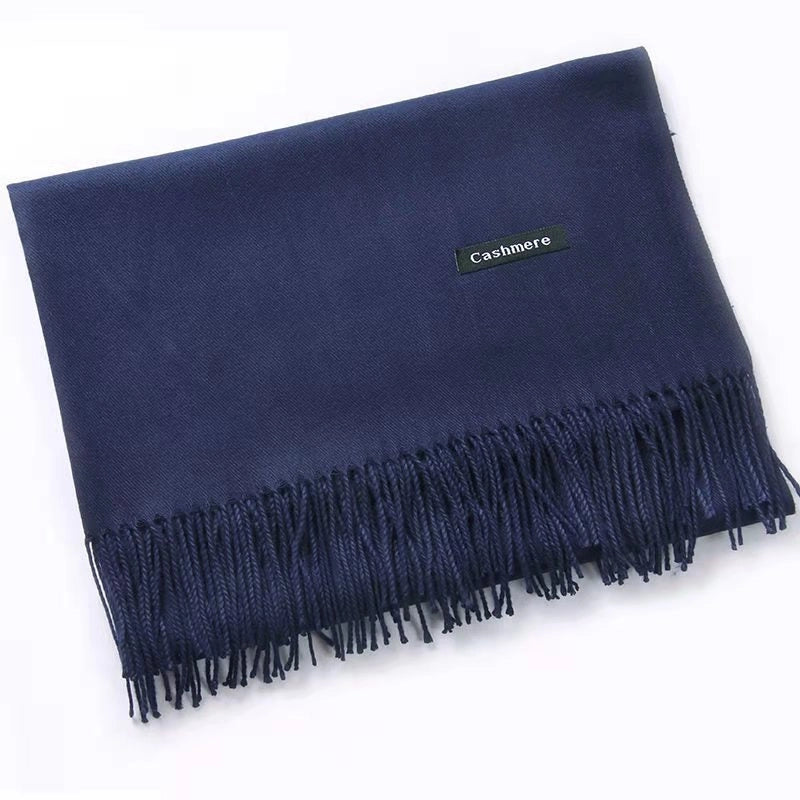 Autumn And Winter Imitation Cashmere Scarf Classic Double-sided Solid Color Men's And Women's Warm Large Shawl Dual-use Scarf
