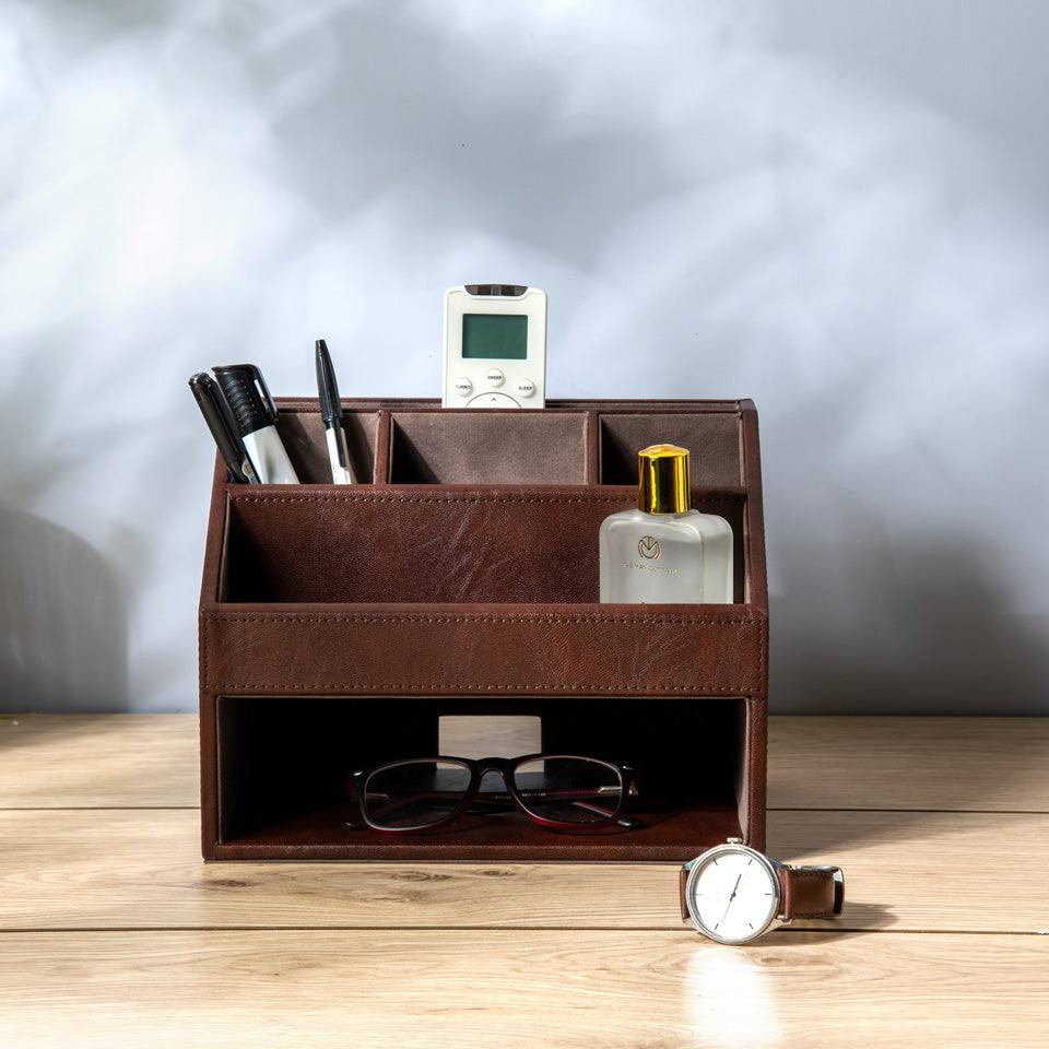 Savoy Desktop Organiser - Brown