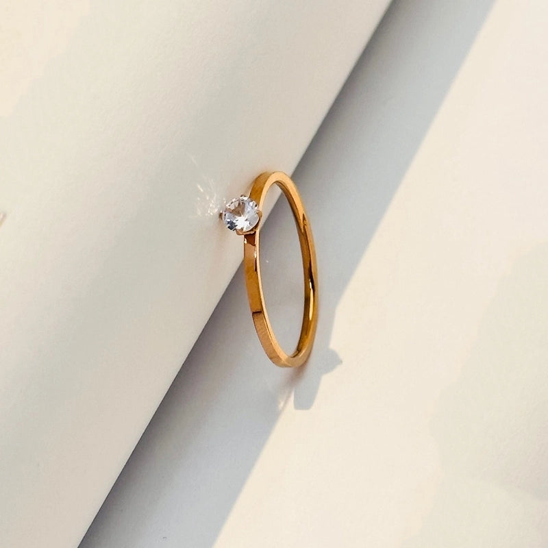 Fashion Geometric Solid Color Titanium Steel Rings 1 Piece