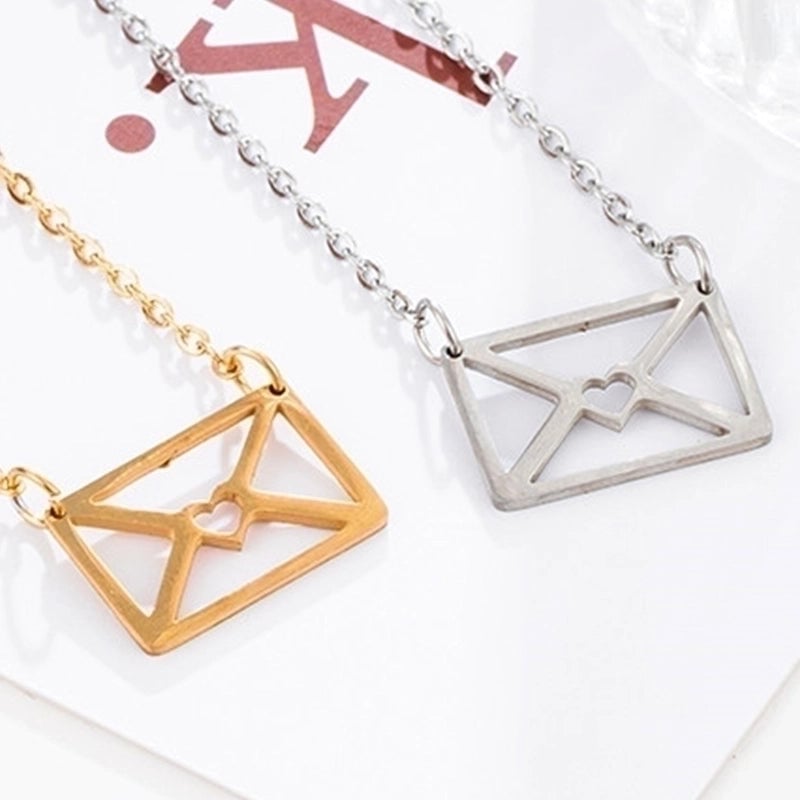Minimalist Letter Stainless Steel Metal Pendant Necklace