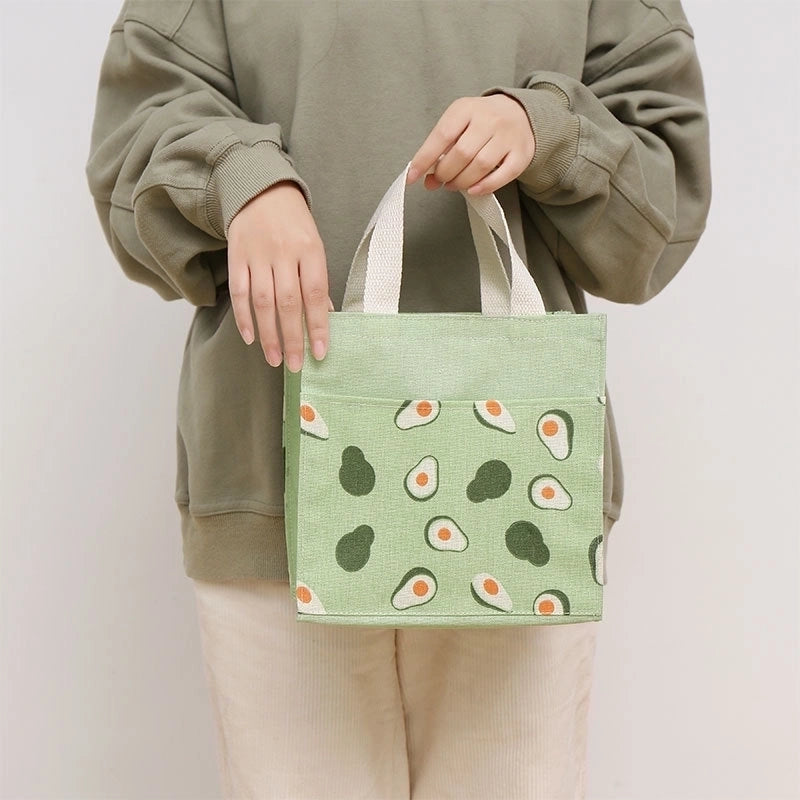 Simple Fruits Printing Portable Canvas Storage Bag