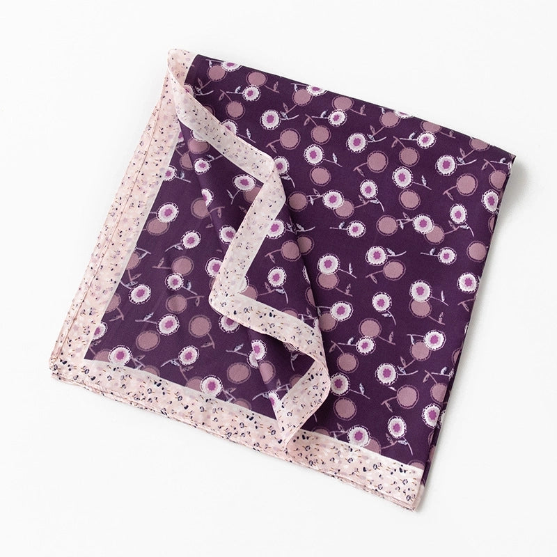 Women's Sweet Color Block Polyester Printing Silk Scarf