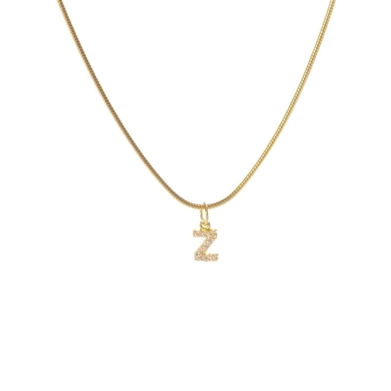 Fashion Letter Titanium Steel Plating Zircon Pendant Necklace