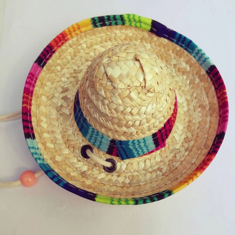 Pet Supplies Straw Mini Pet Dog Straw Hat Pet Mexican Straw Hat Pet Cat Sun Hat