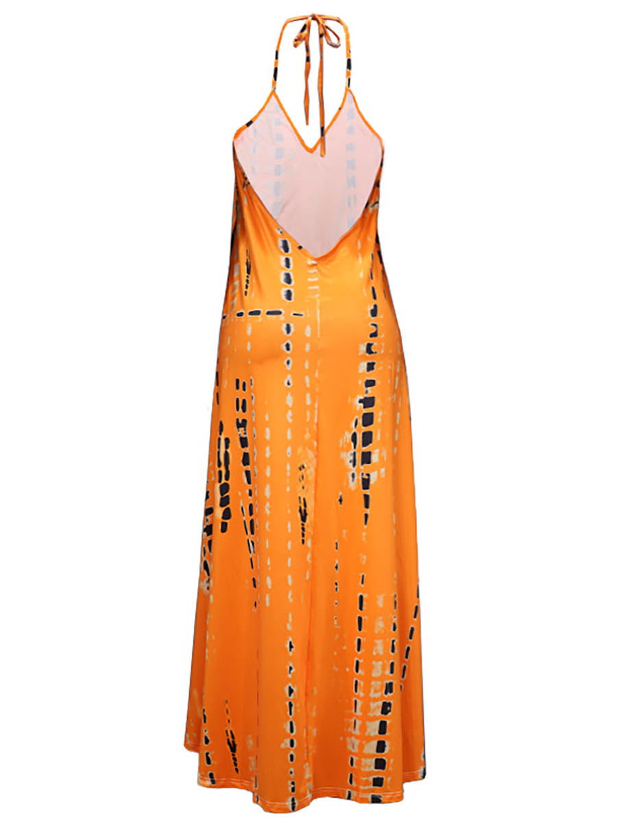 V-Neck Printed Camisole Dress