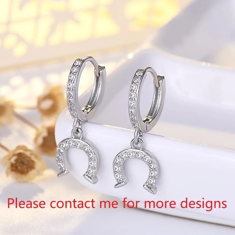 Famous Popular Brands CC Horseshoe Stud Earrings Double Letter C Drop Earrings Designer Fashion Earrings for Women