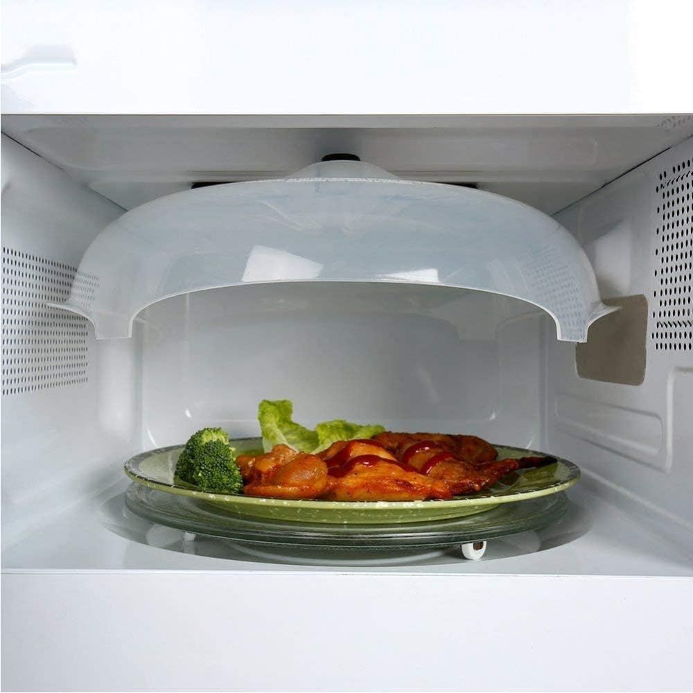 Microwave Plate Cover - Magnetic Hover Function Microwave Lid Food Cover With Steam Vents 11.8 Inch