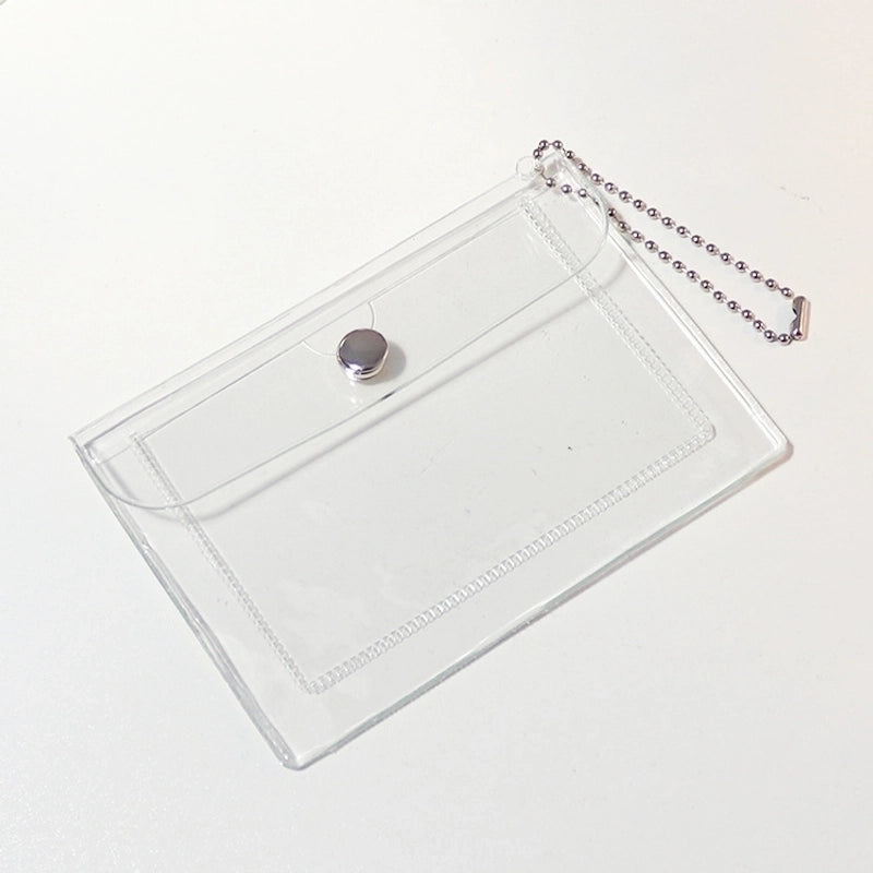 Unisex Solid Color Pvc Transparent Flip Cover Card Holders