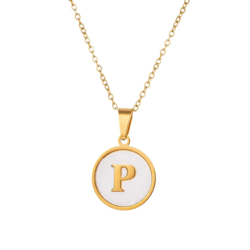 Minimalist Letter Titanium Steel Pendant Necklace