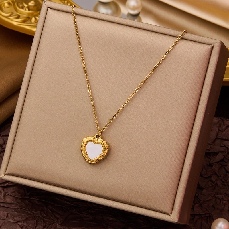 Elegant Minimalist Geometric Flower Bow Knot Titanium Steel Plating Pendant Necklace