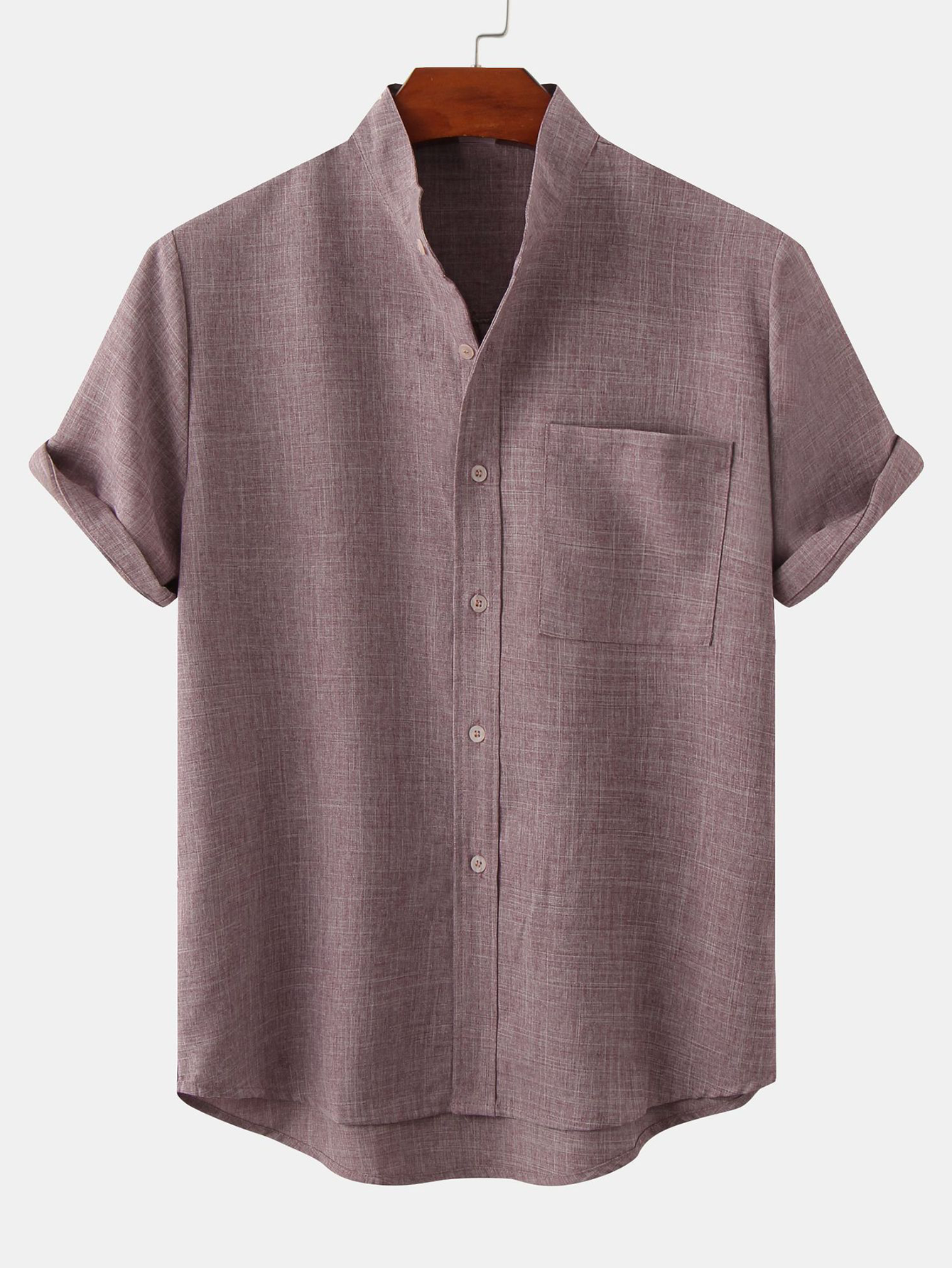 🔥6 Pack Only $20.9 🔥Man Stand Collar Shirt Whit Pocket