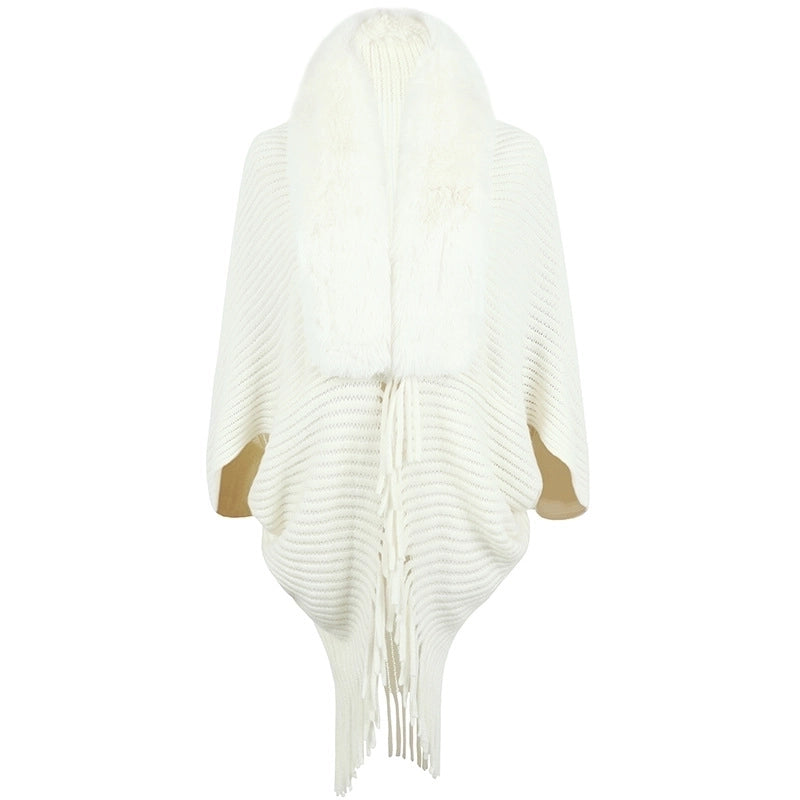 Women's Streetwear Solid Color Polyester Tassel Shawl