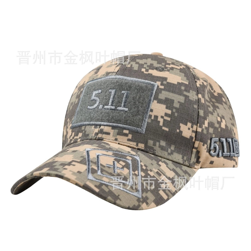Camouflage Baseball Cap Men's 511 Embroidered Outdoor Sports Summer Sunscreen Hat Women's Military Training Hat