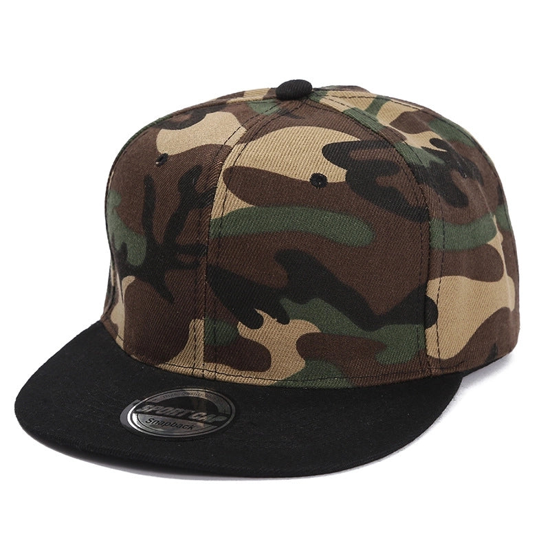 Unisex Streetwear Color Block Camouflage Flat Eaves Baseball Cap