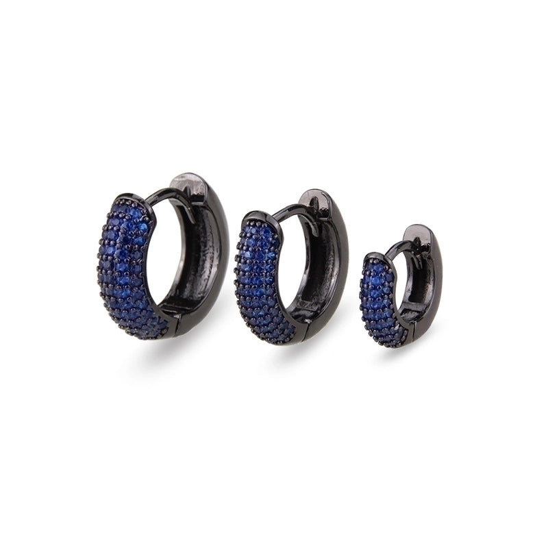 Minimalist Circle Copper Zircon 18K Gold Plated Earrings