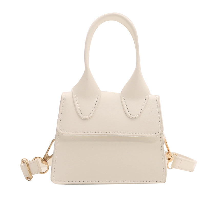 Women's Small Pu Leather Solid Color Cute Basic Flip Cover Crossbody Bag