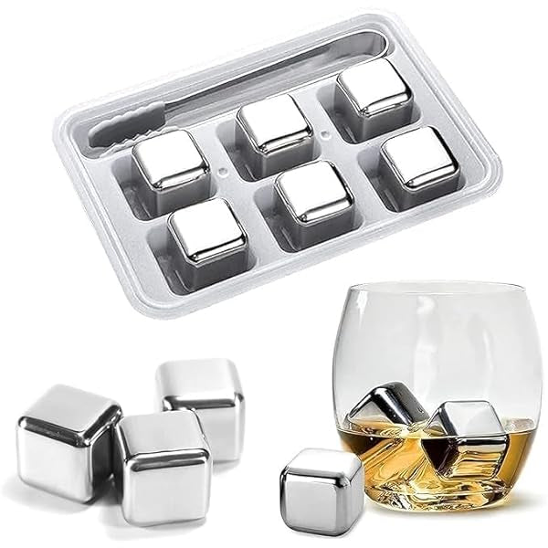 6 Pcs Reusable Stainless Steel Ice-Cubes