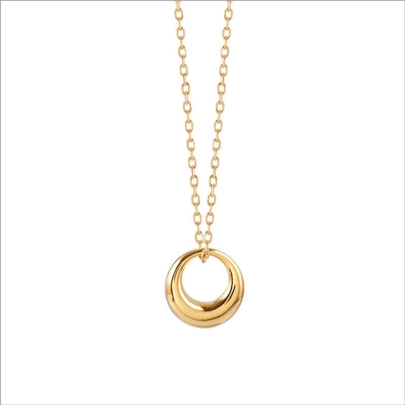 2 Pieces Minimalist Classic Style Geometric Titanium Steel Plating Pendant Necklace