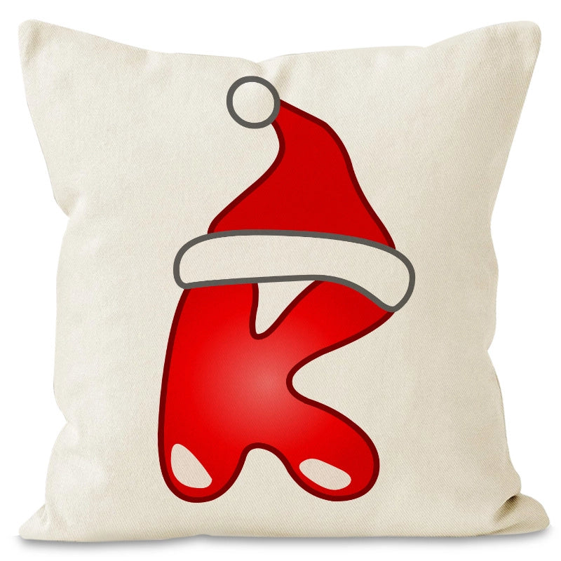 Christmas  Cute Modern Style Christmas Hat Letter Linen Polyester Pillow Cases Couch & Sofa Decor