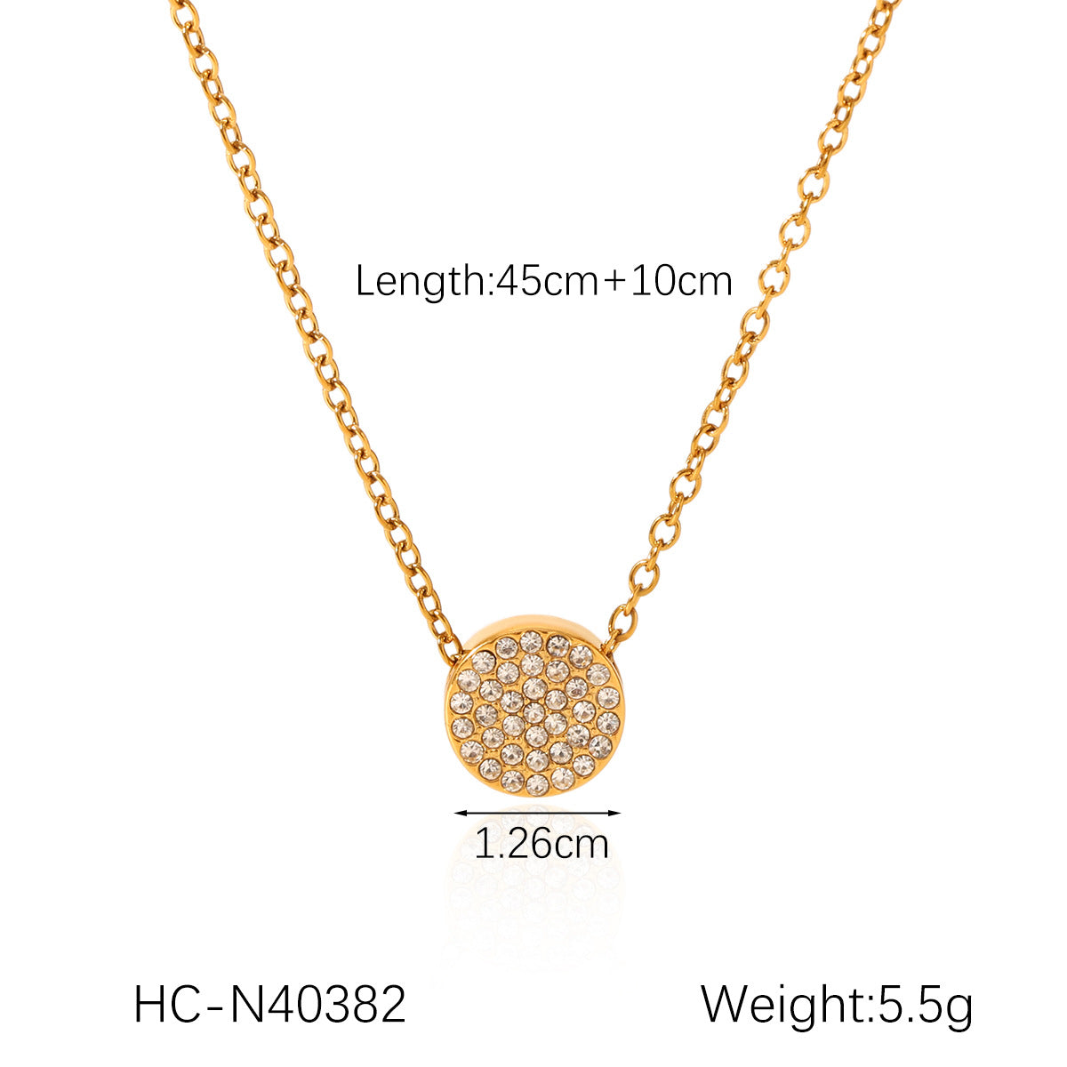 Ins18K Gold Stainless Steel Diamond Water Drop Moon Five-Pointed Star Four-Leaf Clover Pendant Necklace Titanium Steel Clavicle Chain